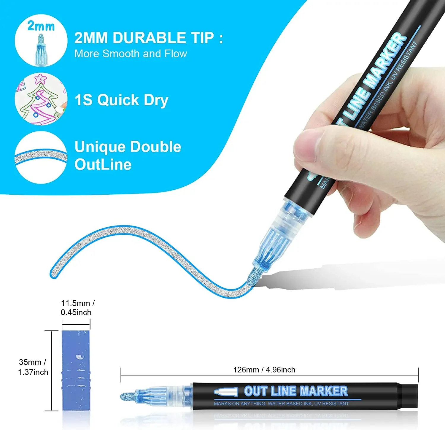 36 Color Double Line Outline A - Highlighter Set Pastel review and price