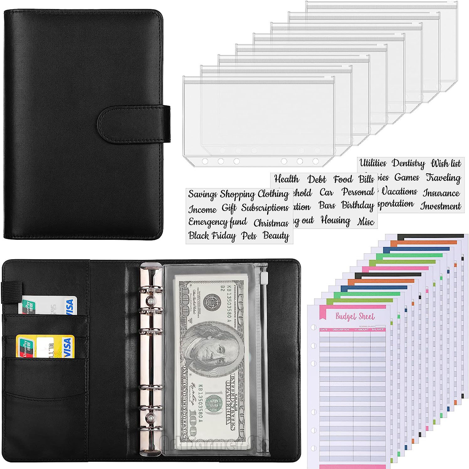 A6 Budget Binder with Cash Env - Planner Weekly Budget review and price