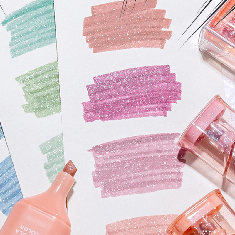 Glitter Highlighters, Flexible - Highlighter Set Pastel review and price
