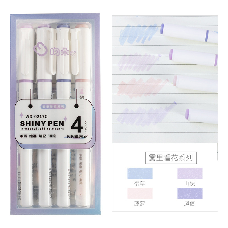 4 Colors/Set Glitter Highlight - Highlighter Set Pastel review and price