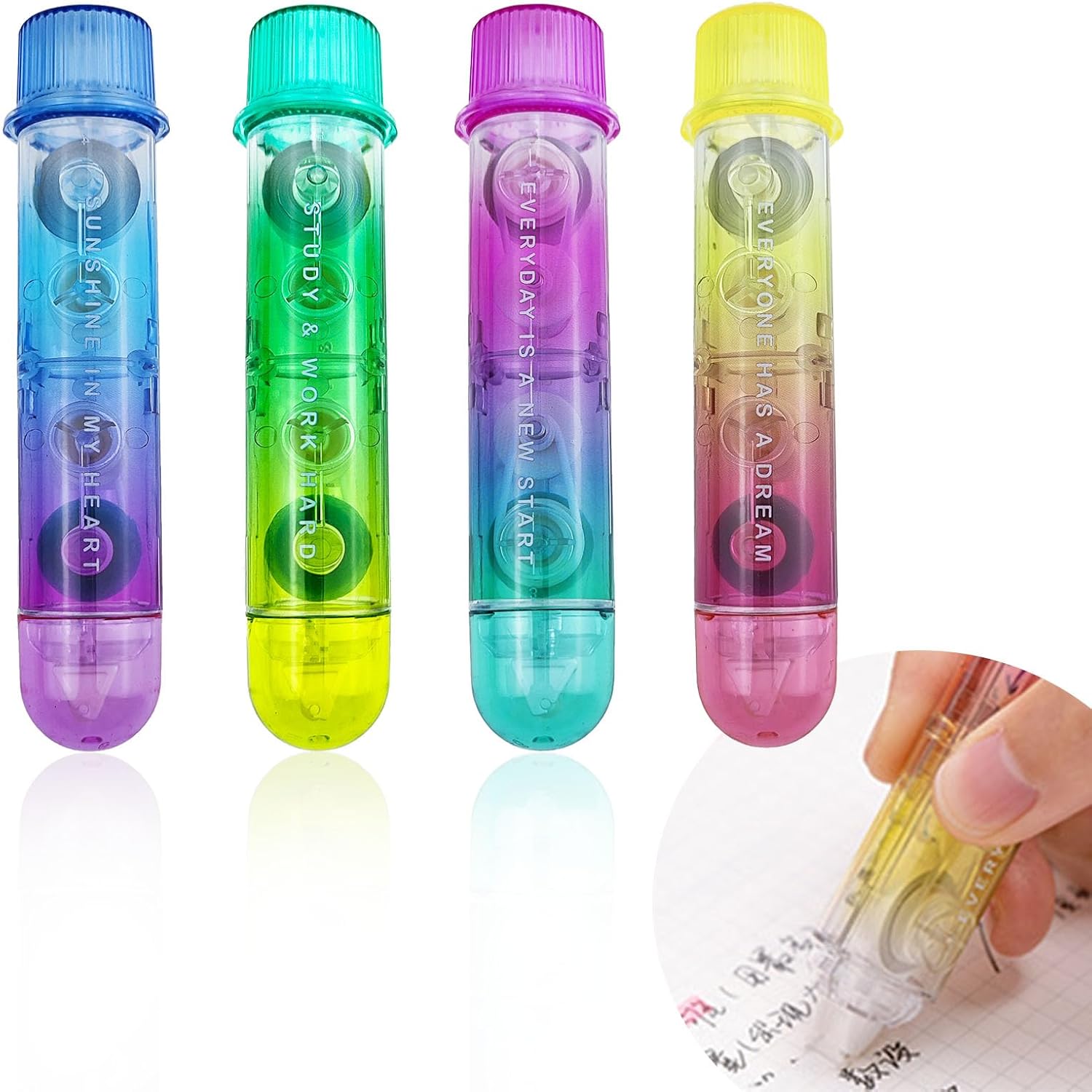 4 PACK 2 In1 White Out Correct - Correction Tape Roller review and price