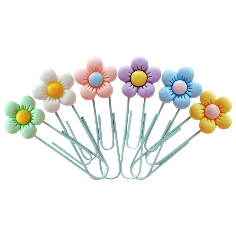 10PCS Flower Paper Clips Cute  - Stationery Supply review and price