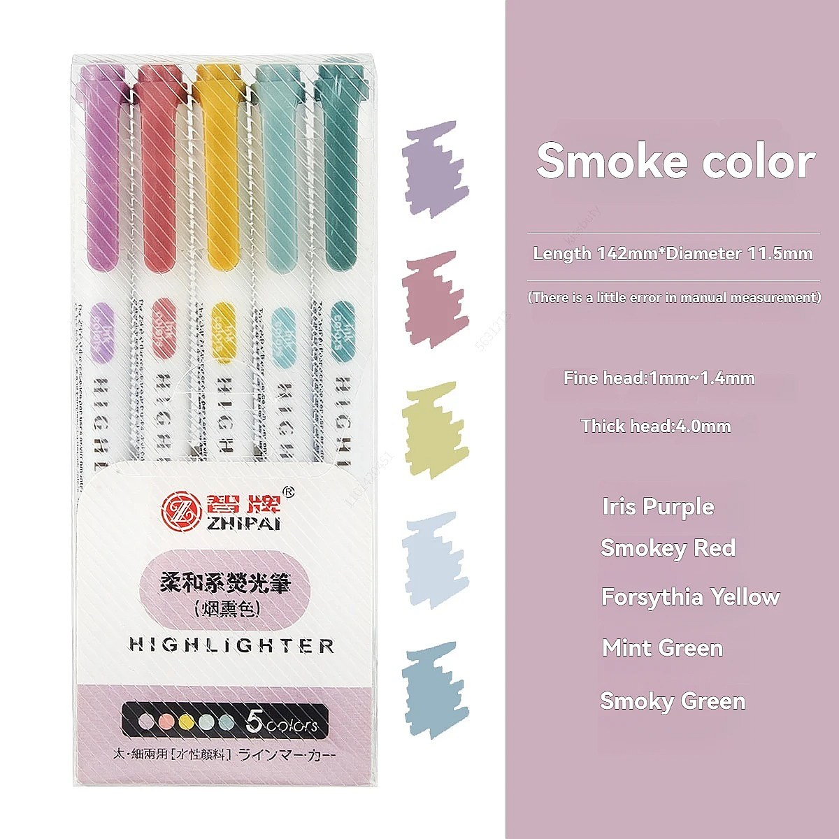 6Pcs/set Smoke Colors Pastel H - Highlighter Set Pastel review and price